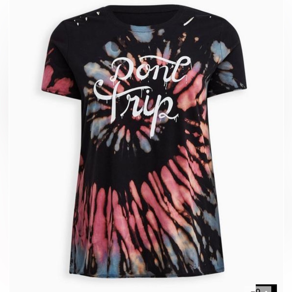 Lovesick Don't Trip - Multi Tie Dye Destructed Tee 4x